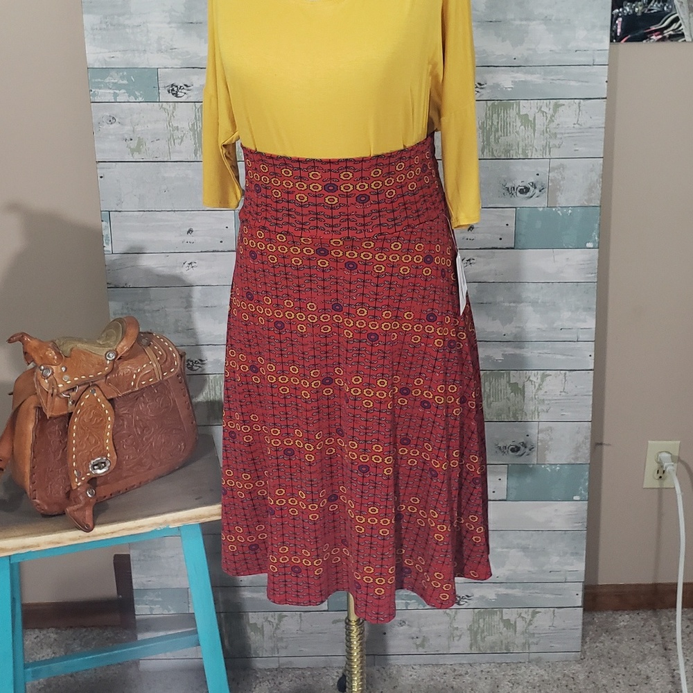 Lularoe Azure Midi Skirt Sz Xlarge